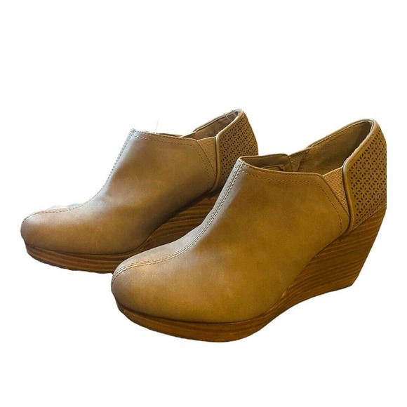 Dr Scholls Mule Wedges Tan 9.5 - Picture 1 of 4
